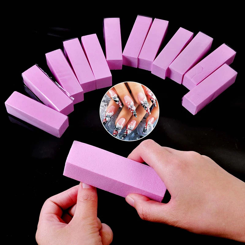 1 lime à ongles et ensemble de tampons pour ongles pour gel UV, bloc tampon blanc pour polissage des ongles, manucure pédicure, ponçage et art des ongles.