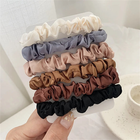 5/6pcs Simple Solid Color Elastics Hair Ties for Women Thick Hair Soft No hurt Hair Ponytail Holder Hair Rope Hair Accessories