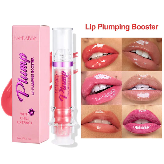 New 5ml Lip Plumping Gloss Mirror Water Lip Gloss Base Makeup Plump Serum Long Lasting Moisturizing Lip Plumper Supplies